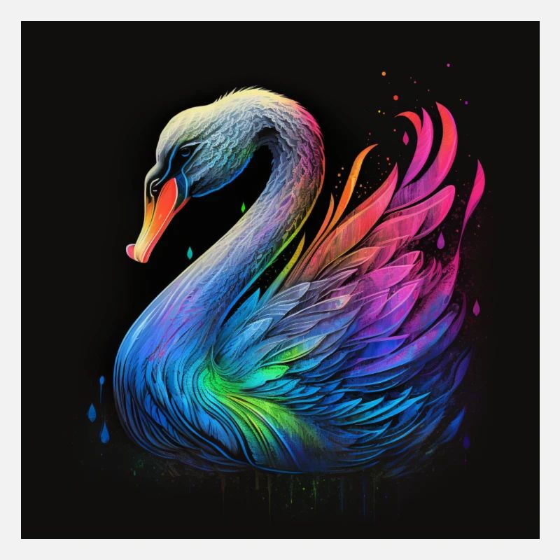 MAJESTUEUX CYGNE MULTICOLORE