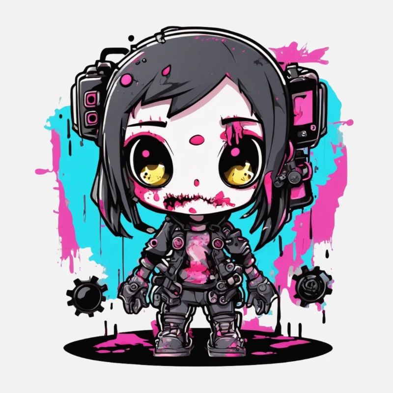 Futuristisches Zombie-Mädchen