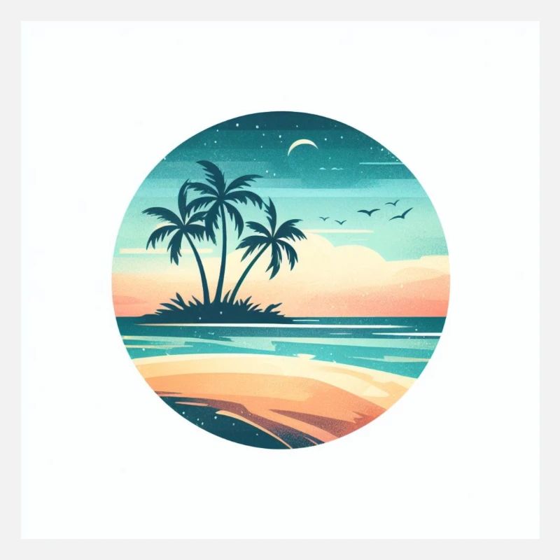 Insel mit Palmen am Meer