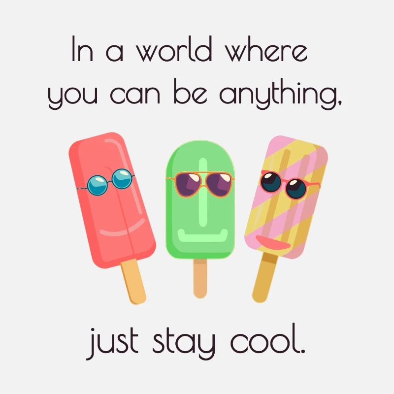Sommer Eis Eiscreme Lustig Bleib Cool Sonnenbrille