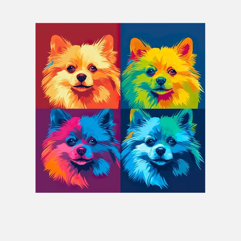 Zwergspitz Hund Hunderasse Pomeranian Pop Art