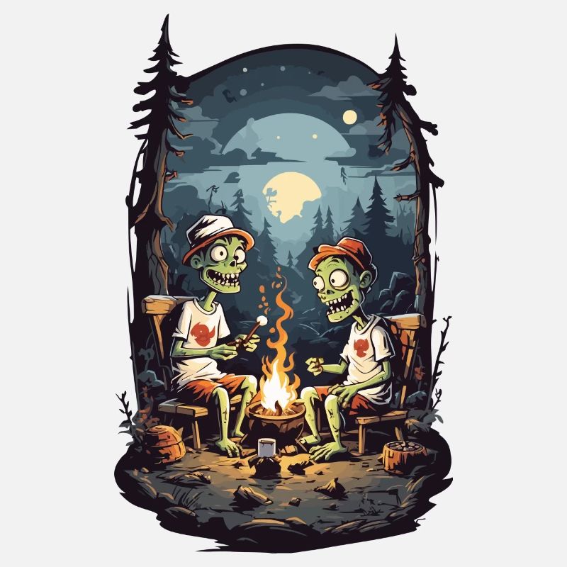 Zombie Camping Halloween Spooky Feu de camp