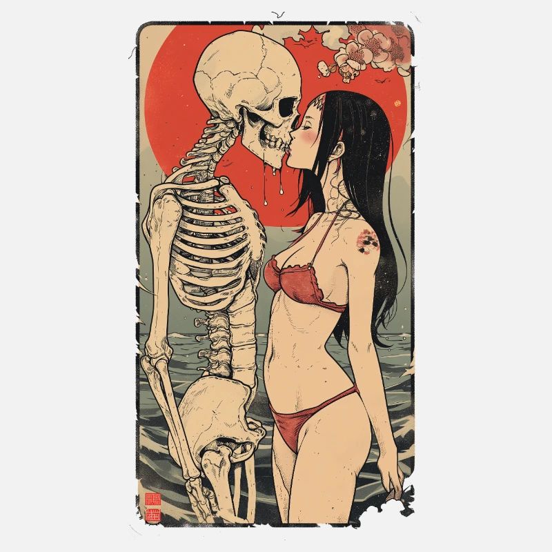 Love skull at sunset