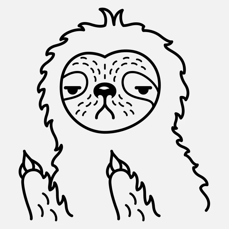Sloth lounging chill middle finger gesture