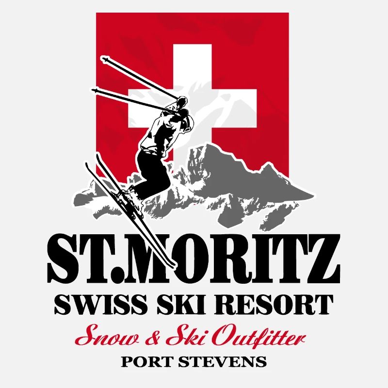 St.Moritz - Ski Alpine - Swiss Flag