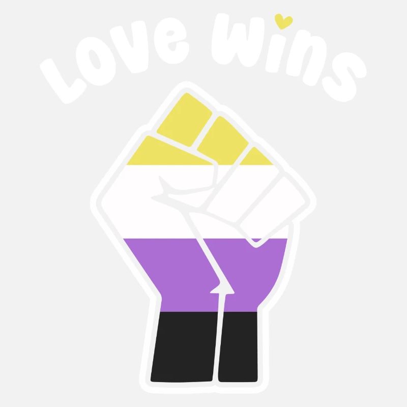 Love Wins Nonbinary Pride Fist for Equality