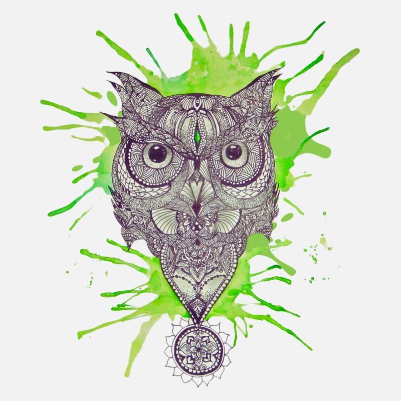 Mandala-Eule - Platsch