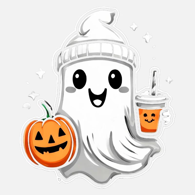 Cute Ghost: Cute Ghost Friend with Pumpkin