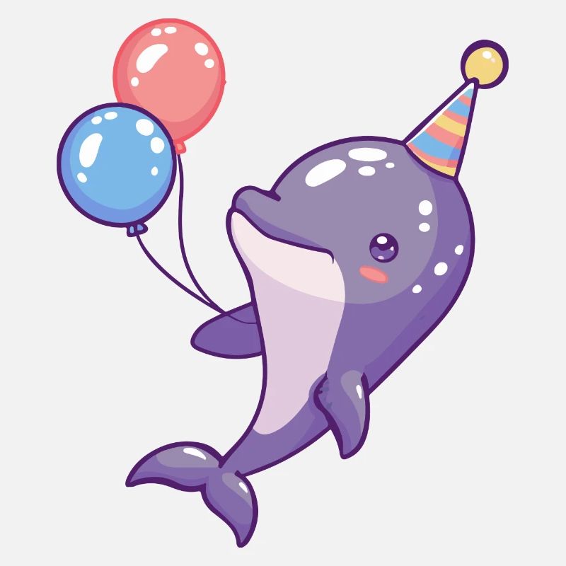 Delfin Geburtstag Comic Niedlich
