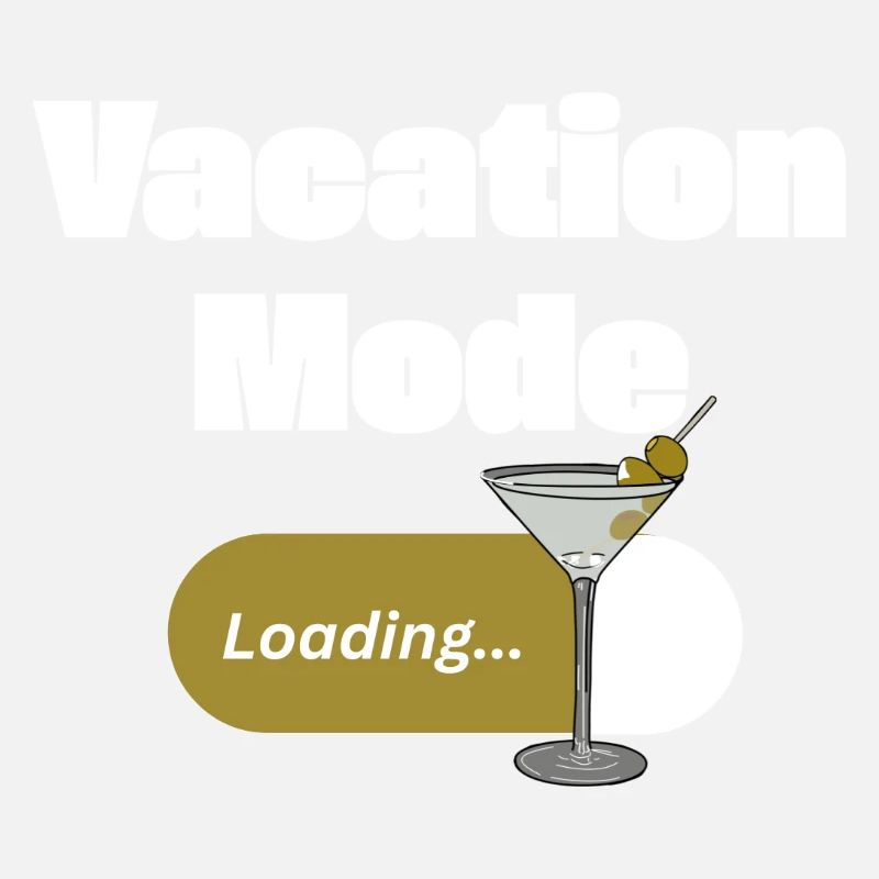 Vacation Mode On – Martini mit Ladebalken (hell)