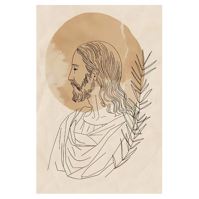 Impression d’art Jésus Lignes Simples, Moderne