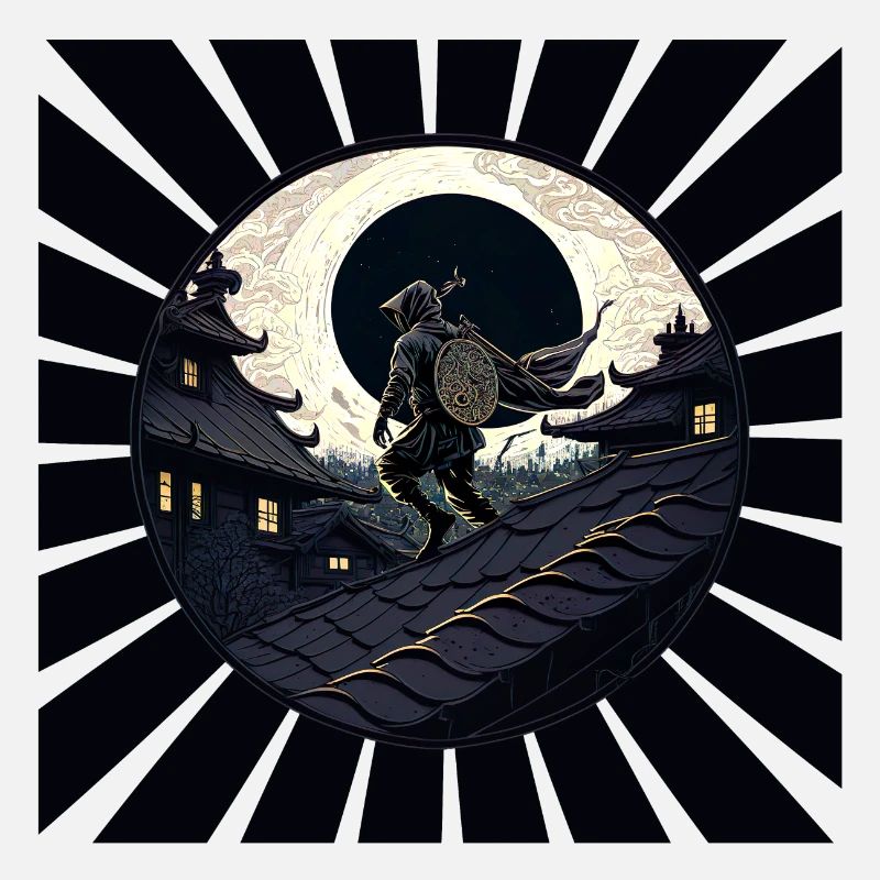 Rooftops I Ninja Shinobi Night Gift Men