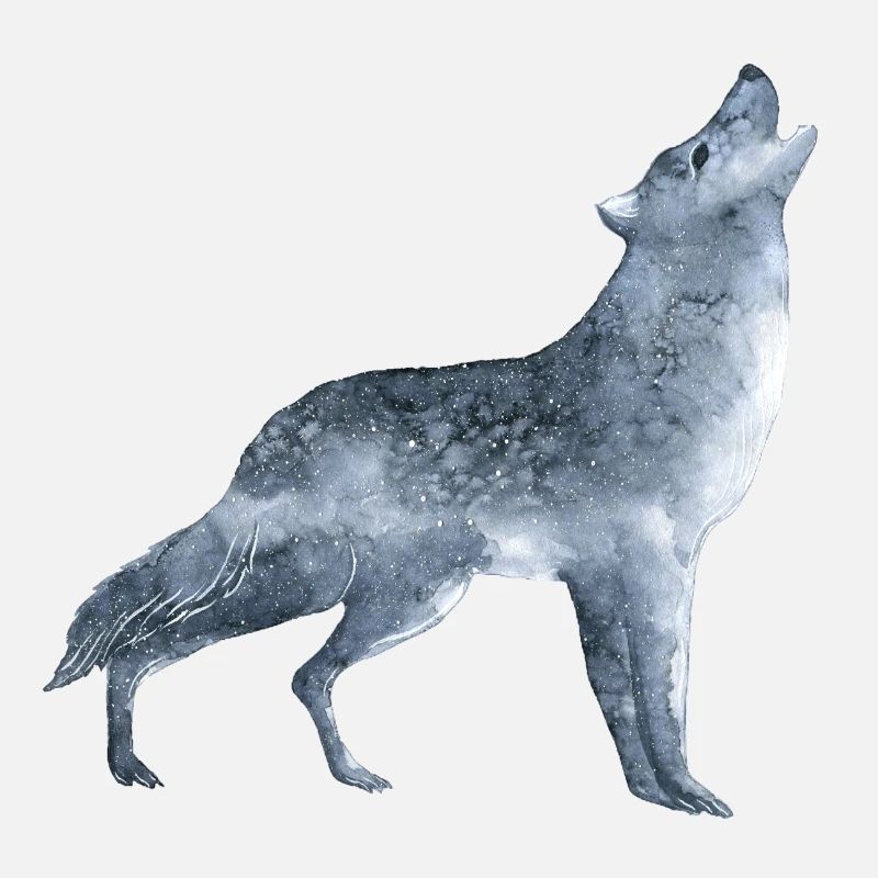 Howling wolf in the moonlight