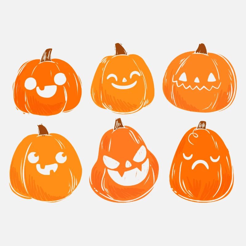 Jack O Lantern Pumpkin Face Retro Halloween