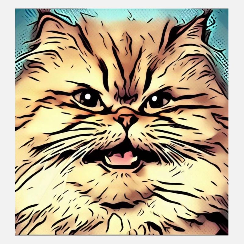 Perserkatze Negan im Comic Stil