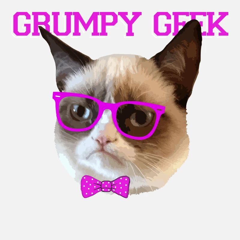 Cute Grumpy Geek Cat Gift