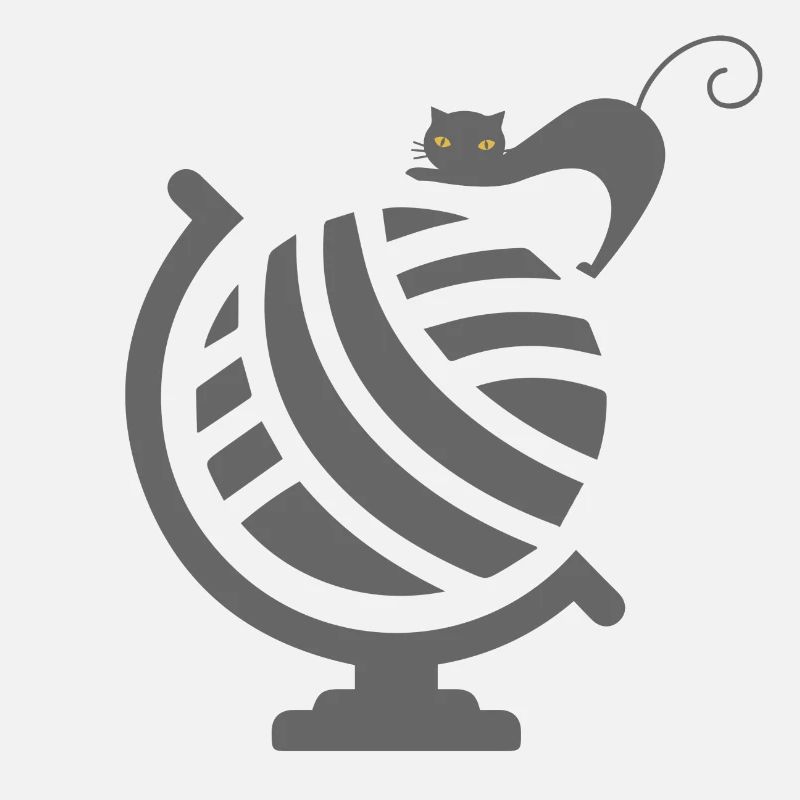 Cute Cat on Globe