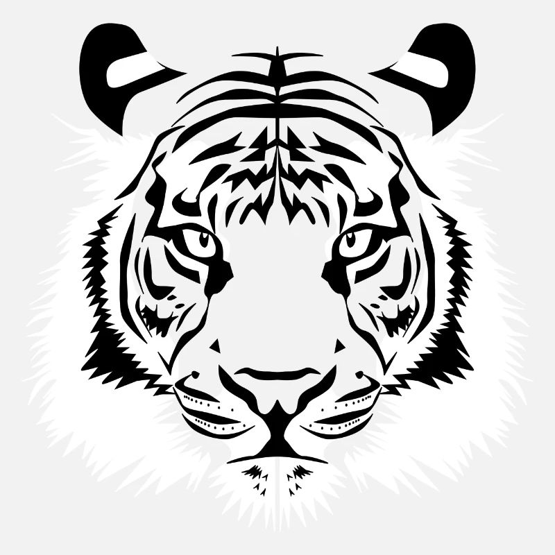 Tiger Kopf schwarz weiss