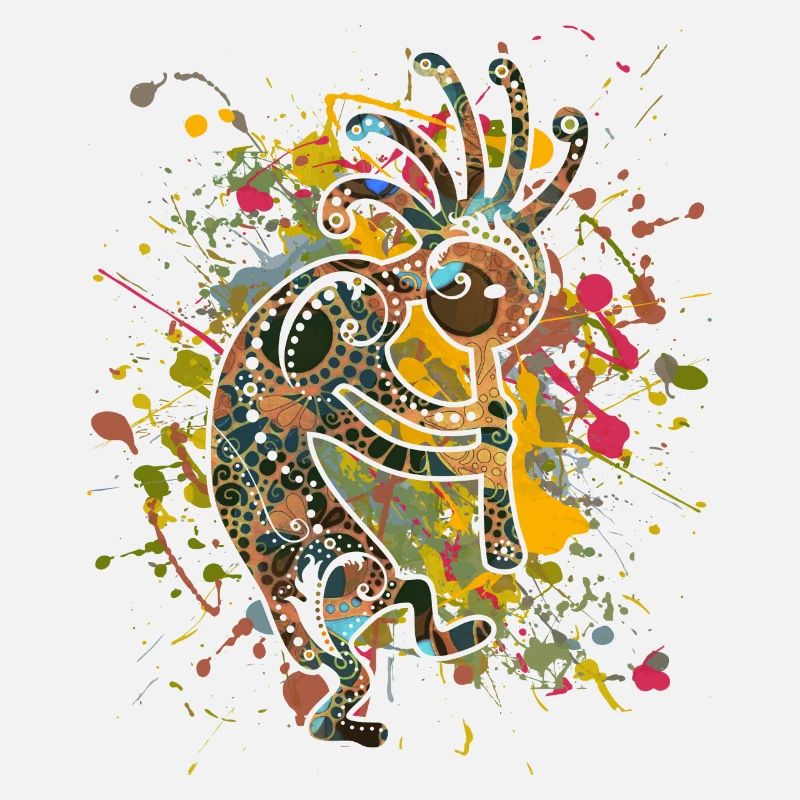Native Americans Kokopelli - Colorfully Splashes 4