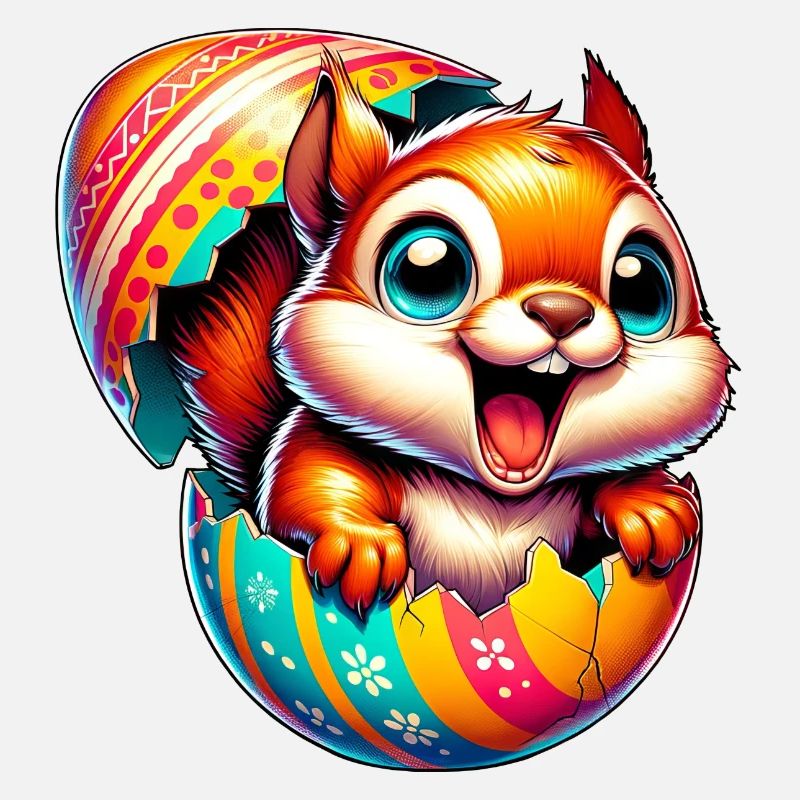Ostern Eichhörnchen mit Osterei: Niedliches Design