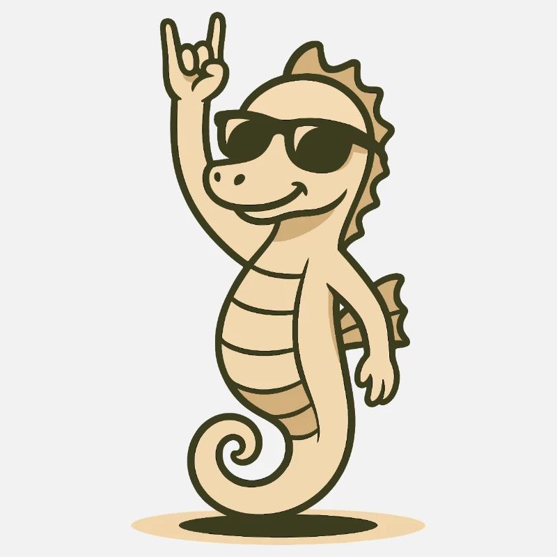 Bébé hippocampe cool avec lunettes de soleil