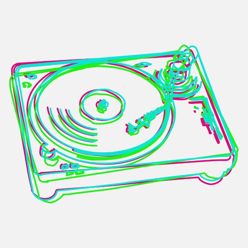 Turntable Vinyl Stylized Colorful