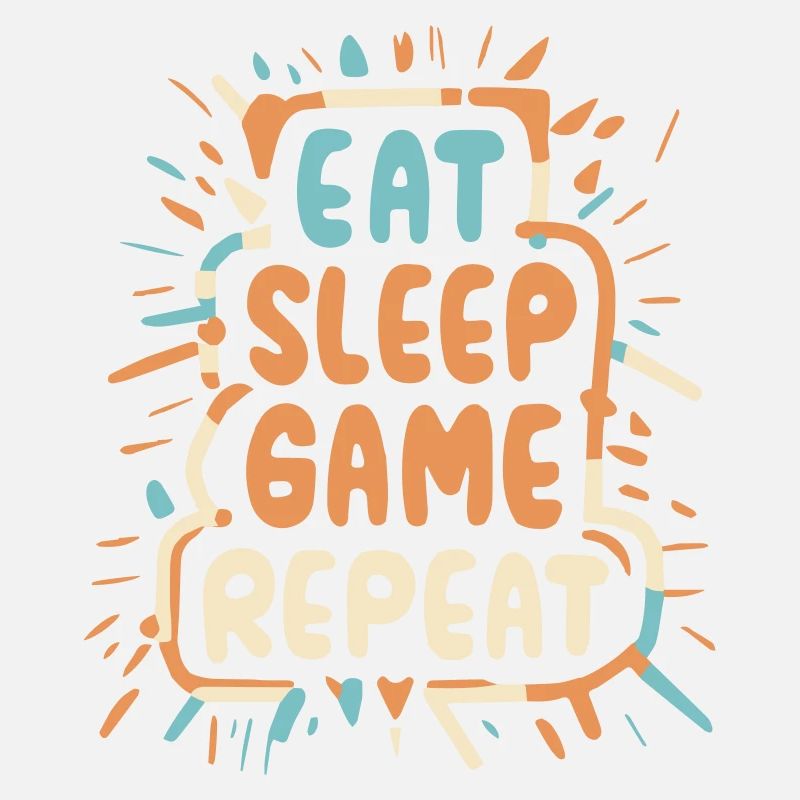 "Eat Sleep Game Repeat"-Geschenk, Gamer's Life