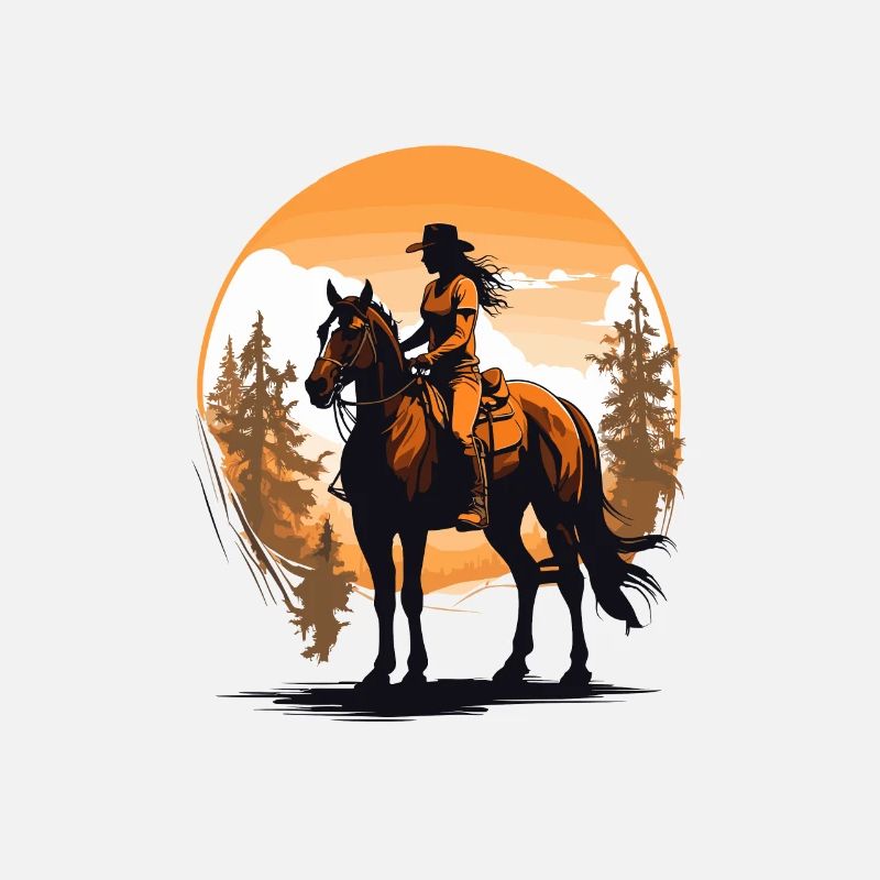 Conception de cavalier emblématique de chevaux esthétiques