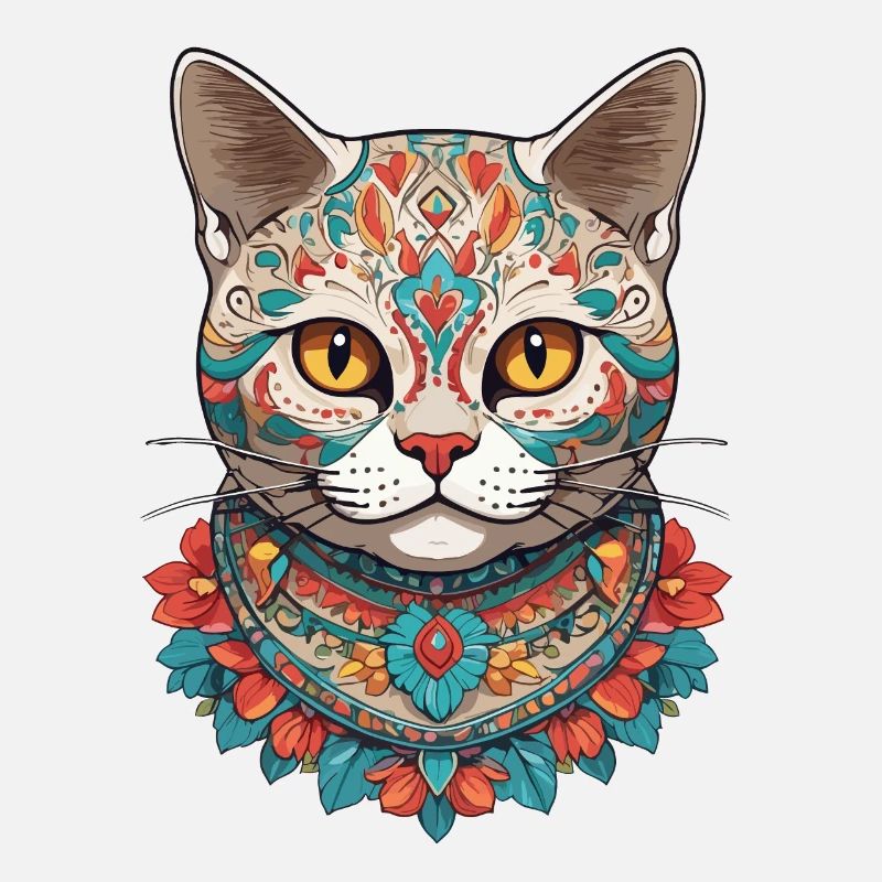 Sugar Skull Mexico Cat Aesthetic Design