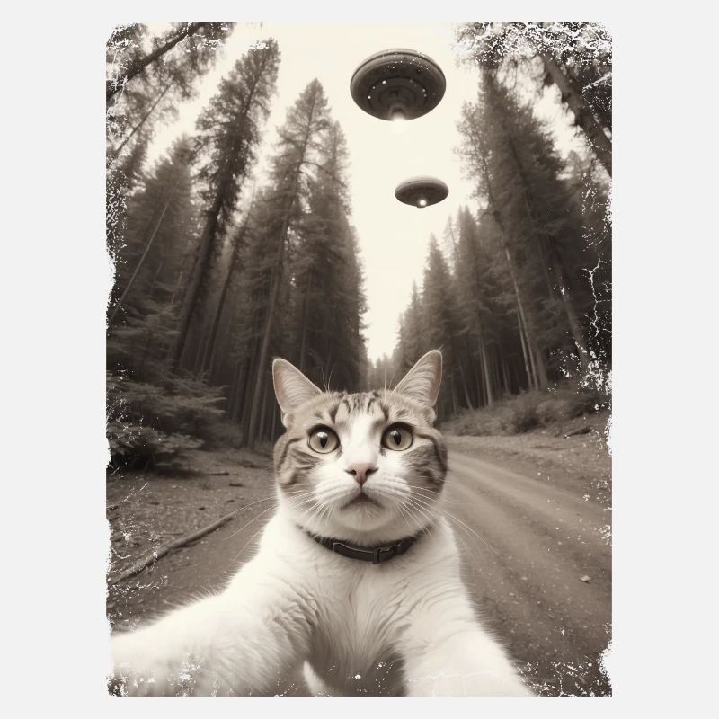Cats Selfie With Alien Spaceship