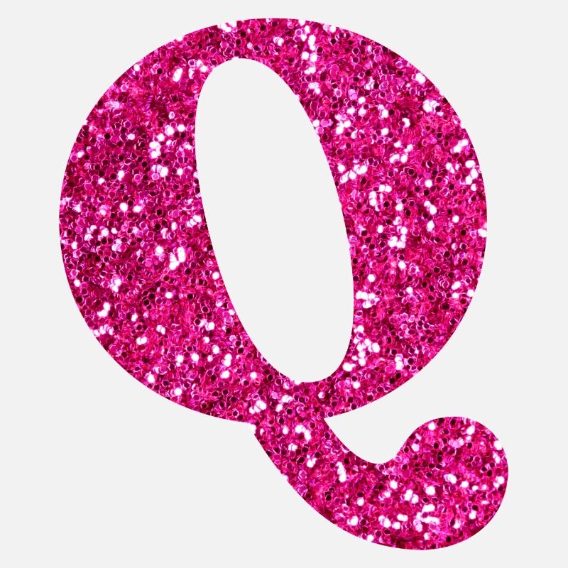 Buchstabe q rosa Glitzer
