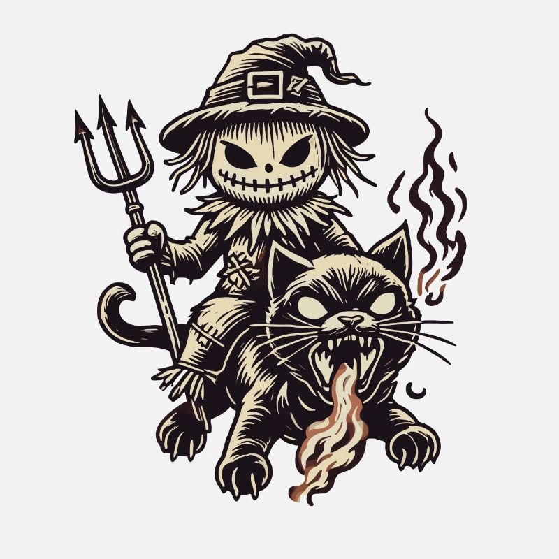 Creepy Devil Cat Dark Cats Design