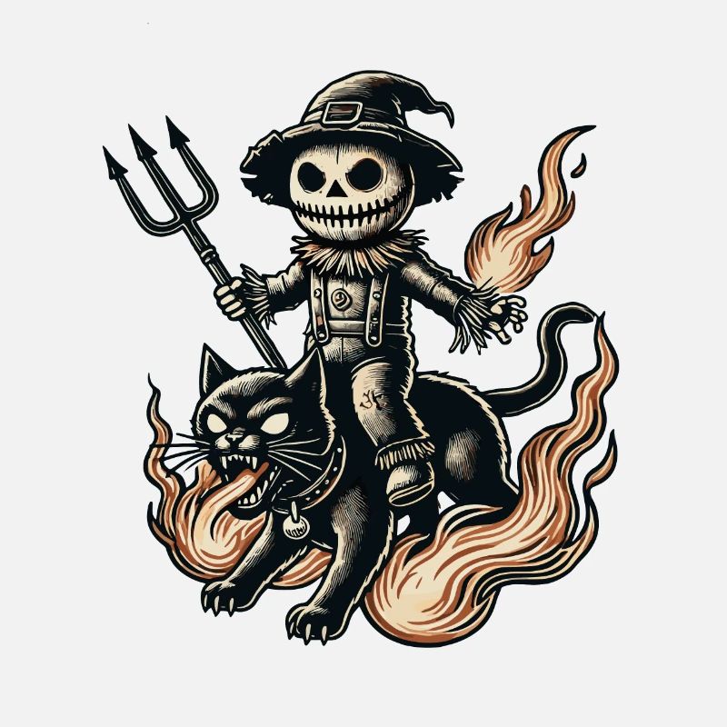 diCreepy Devil Cat Dark Cats Design