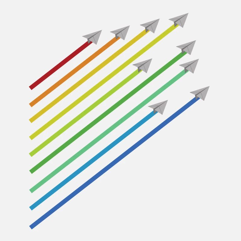 Regenbogen Papier Flugzeug Flug
