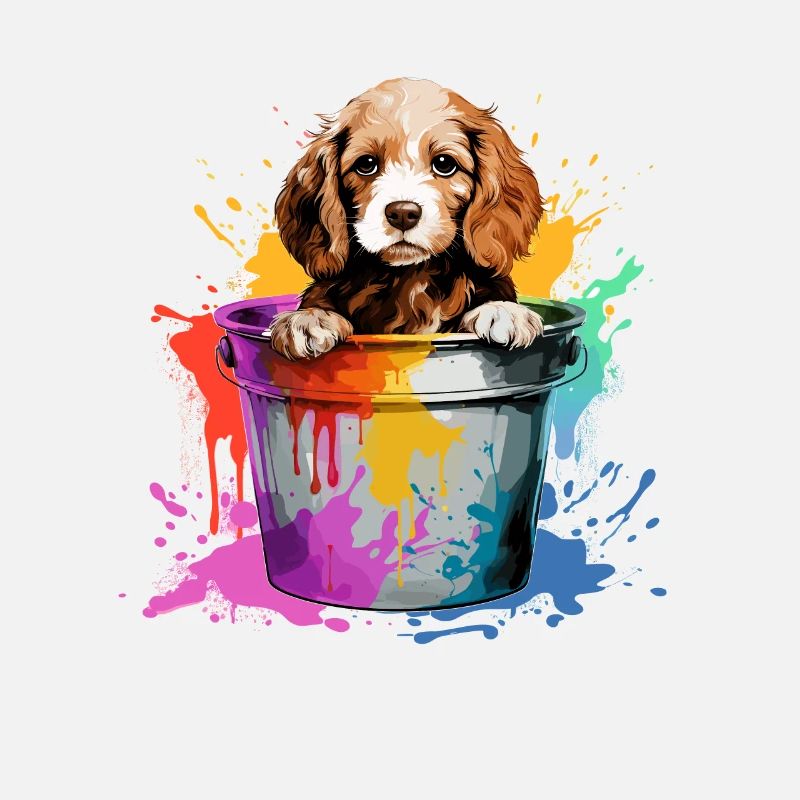 English Cocker Spaniel Niedlicher Hund Farbeimer