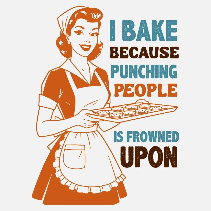 Backenwitz Retro Kitchen Saying: Baking instead of beating