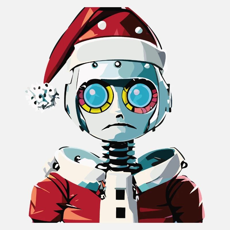 Roboter als Weihnachtsmann verkleidet