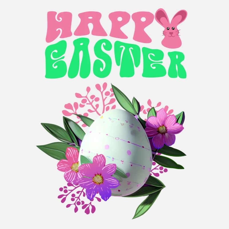 Happy Easter Flowers Easter Egg