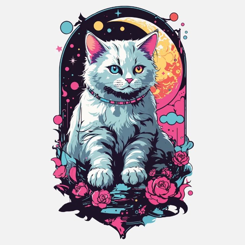 Night Cat in Goth Pastel, Aesthetic Design