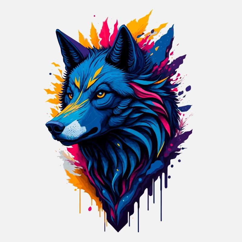 colorful abstract wolf
