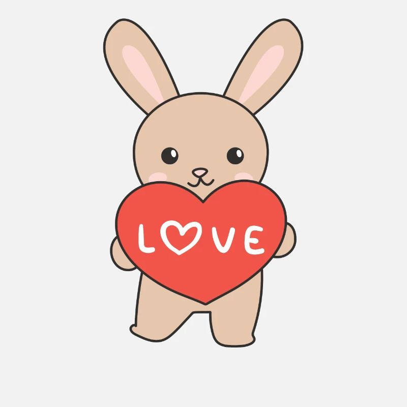 Lapin pour la Saint-Valentin doux animaux avec des cœurs