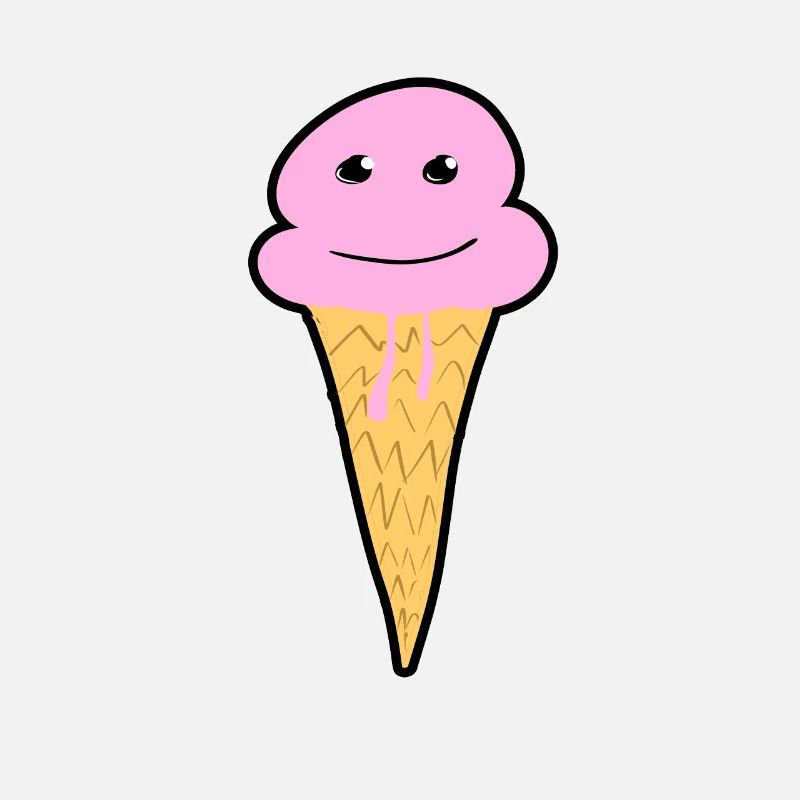 lächelnde Eis Kugel mit Konus