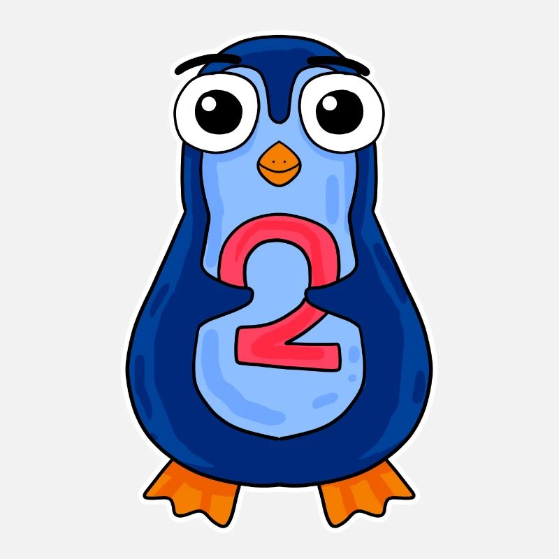 penguin 2 jahre alt - Zwei - Nummer 2 - 2 Klasse