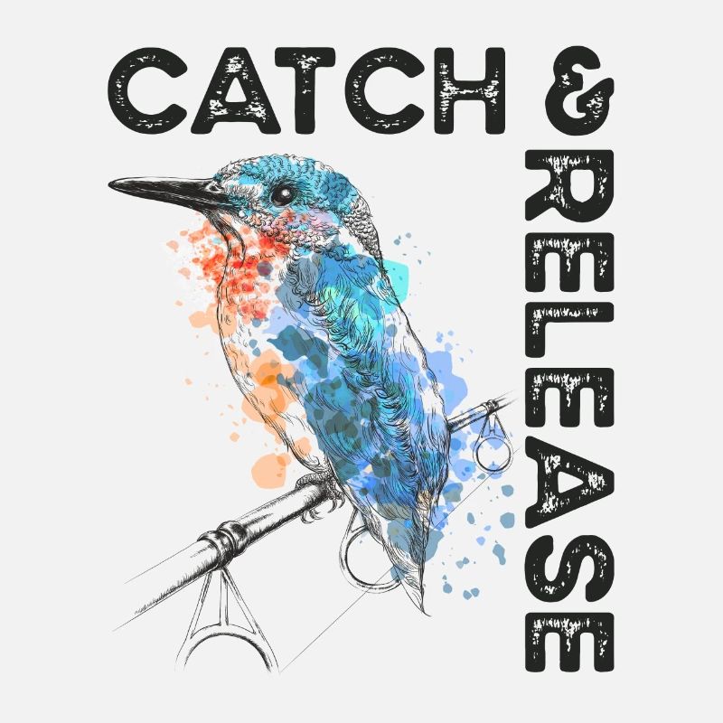 Catch and Release Eisvogel auf Angelrute