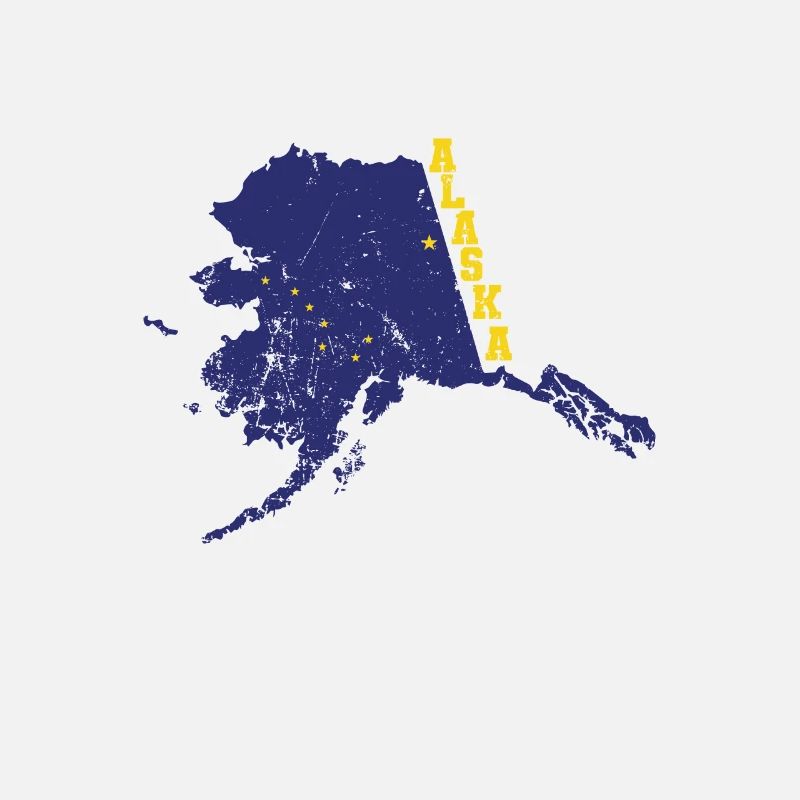 Alaska State Outline Map USA