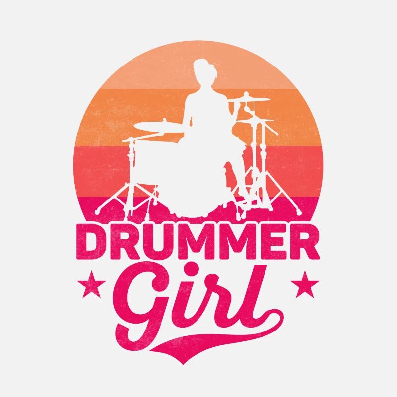 Drummer Girl Drumming Drum