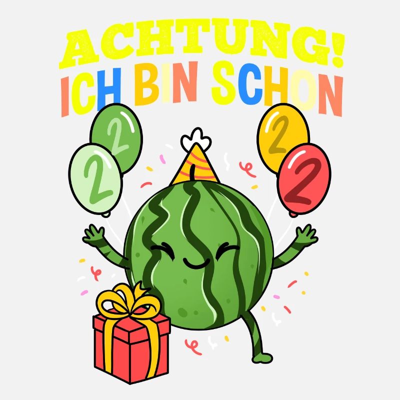 Achtung Ich Bin Schon 2 Geburtstag Wassermelone