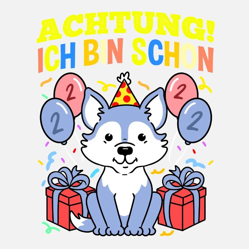 Achtung Ich Bin Schon 2 Geburtstag Wolf