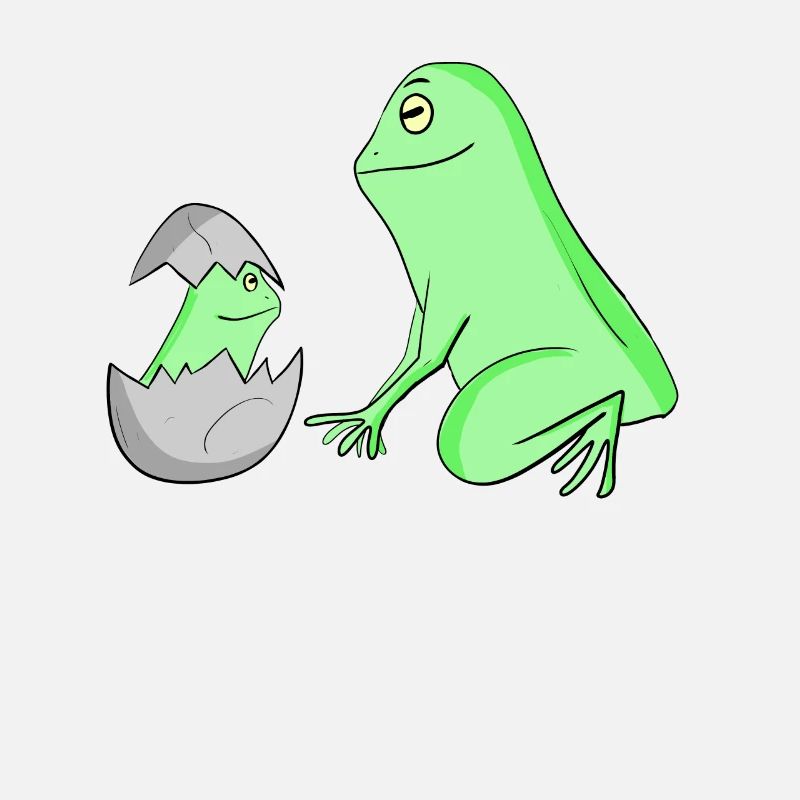 Grenouille avec bébé grenouille