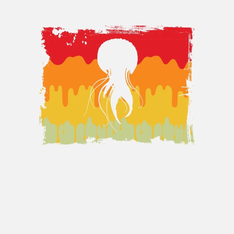 Logo rétro de méduse